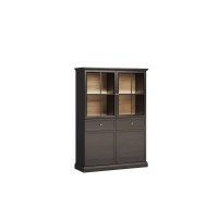 Klasiska vitrīna LUCCA W4D2S, melns grafīts Klasiska vitrīna LUCCA W4D2S, melns grafīts